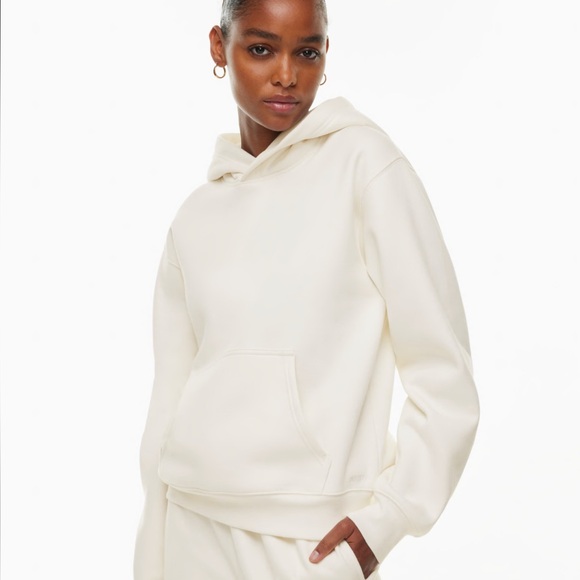 Aritzia Tops Aritzia Cozy Fleece Perfect Hoodie In Heather Light Oatmeal Poshmark